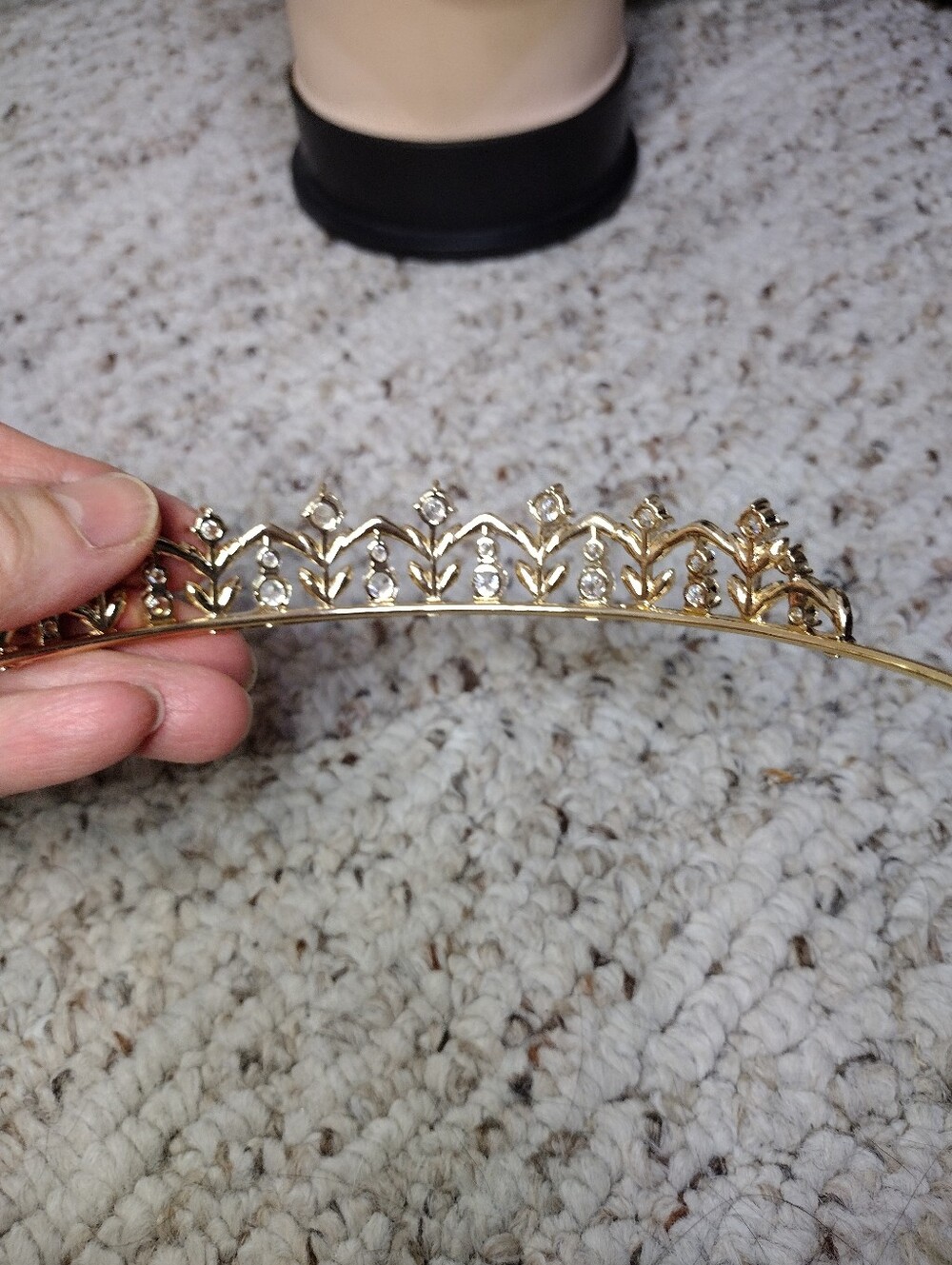 Believe By Brilliance Gold/Cubic Zirconia Wedding, Prom, Quinceanera Hair Tiara - Picture 5 of 9